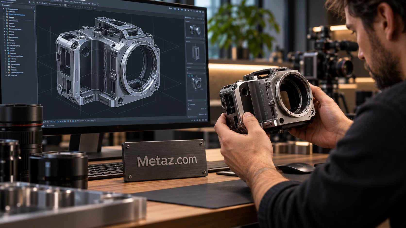 Designers considering a physical product beside its 3D representation